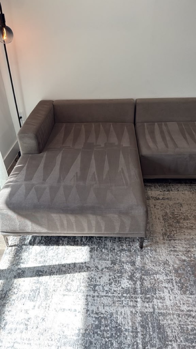 Clean sectional sofa after professional cleaning